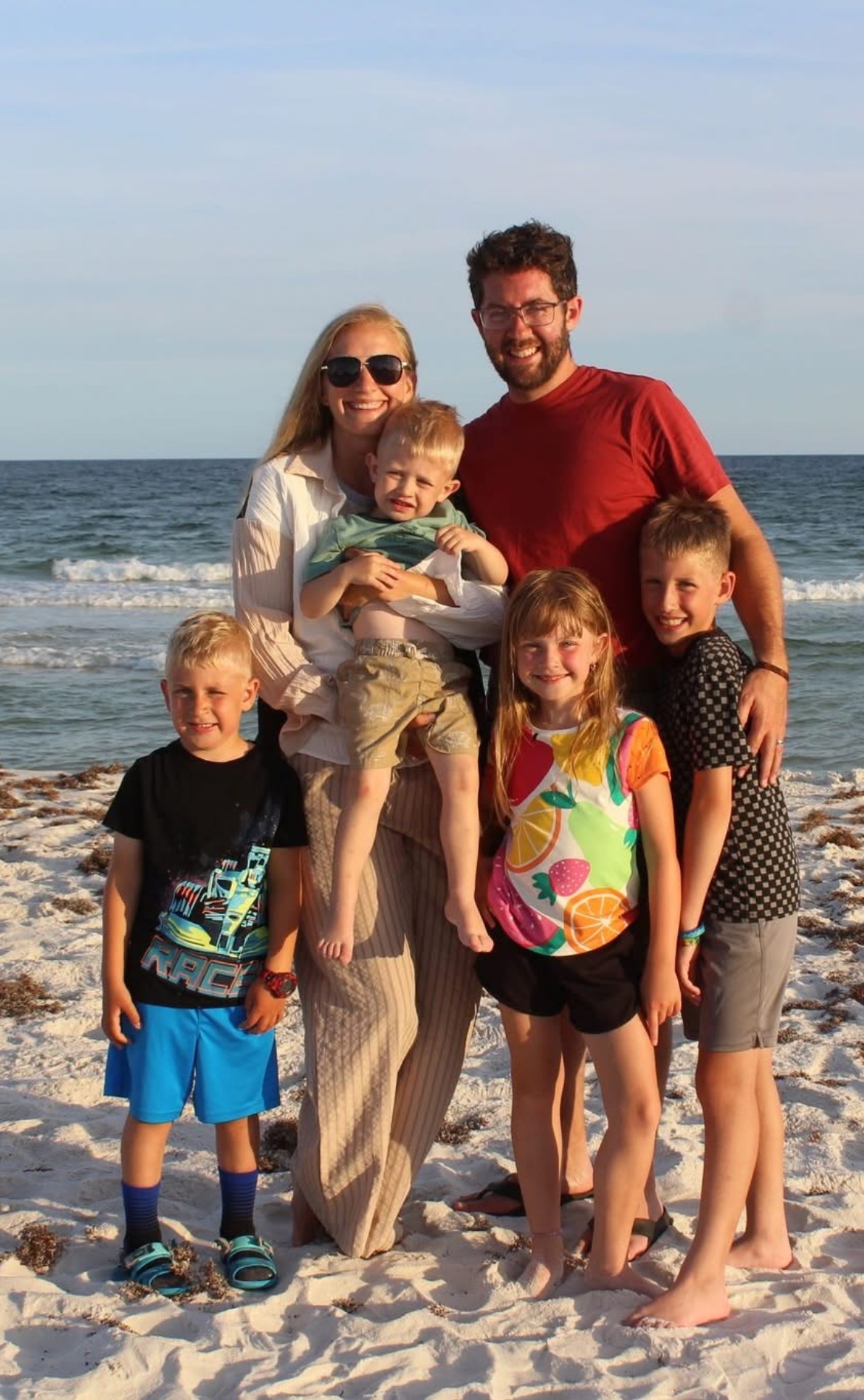 Family photo on the beach