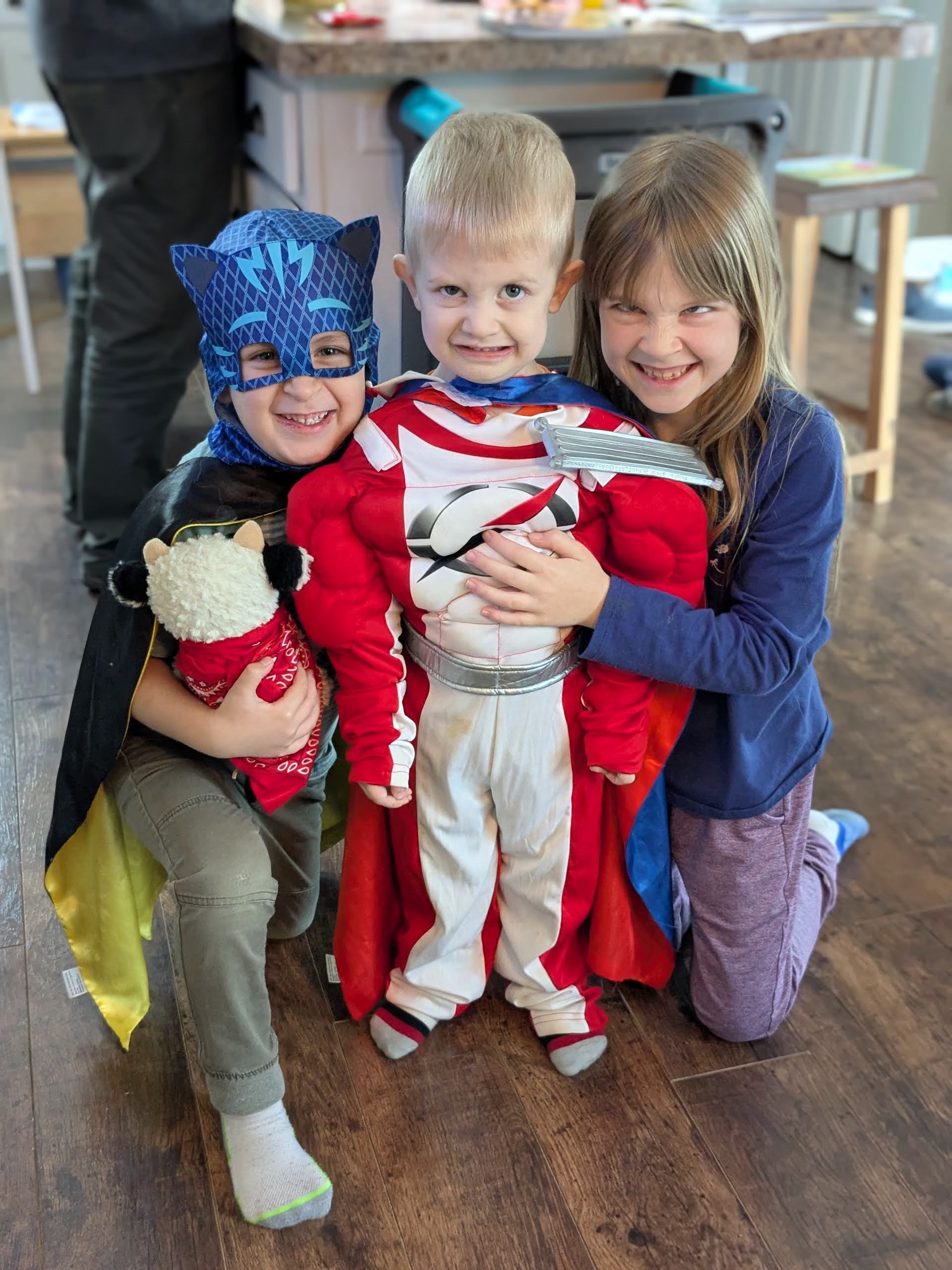 Oscar with siblings in costumes